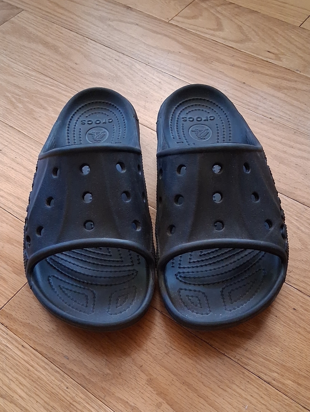 CROCS Baya II Black Slide Sandals with Vent Holes, Men's Size 10/Women's Size 12